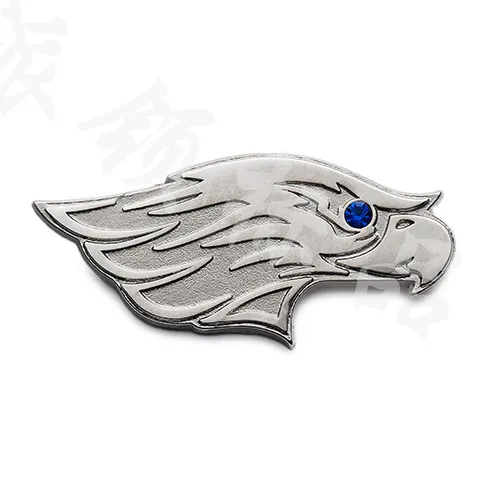 

cute silver eagle badges with stone,Set auger customize logo