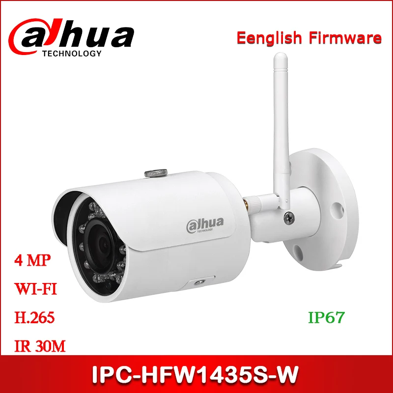 IP камера Dahua 4 МП стандартная безопасности IR H.265 цилиндрическая Wi Fi Сетевая