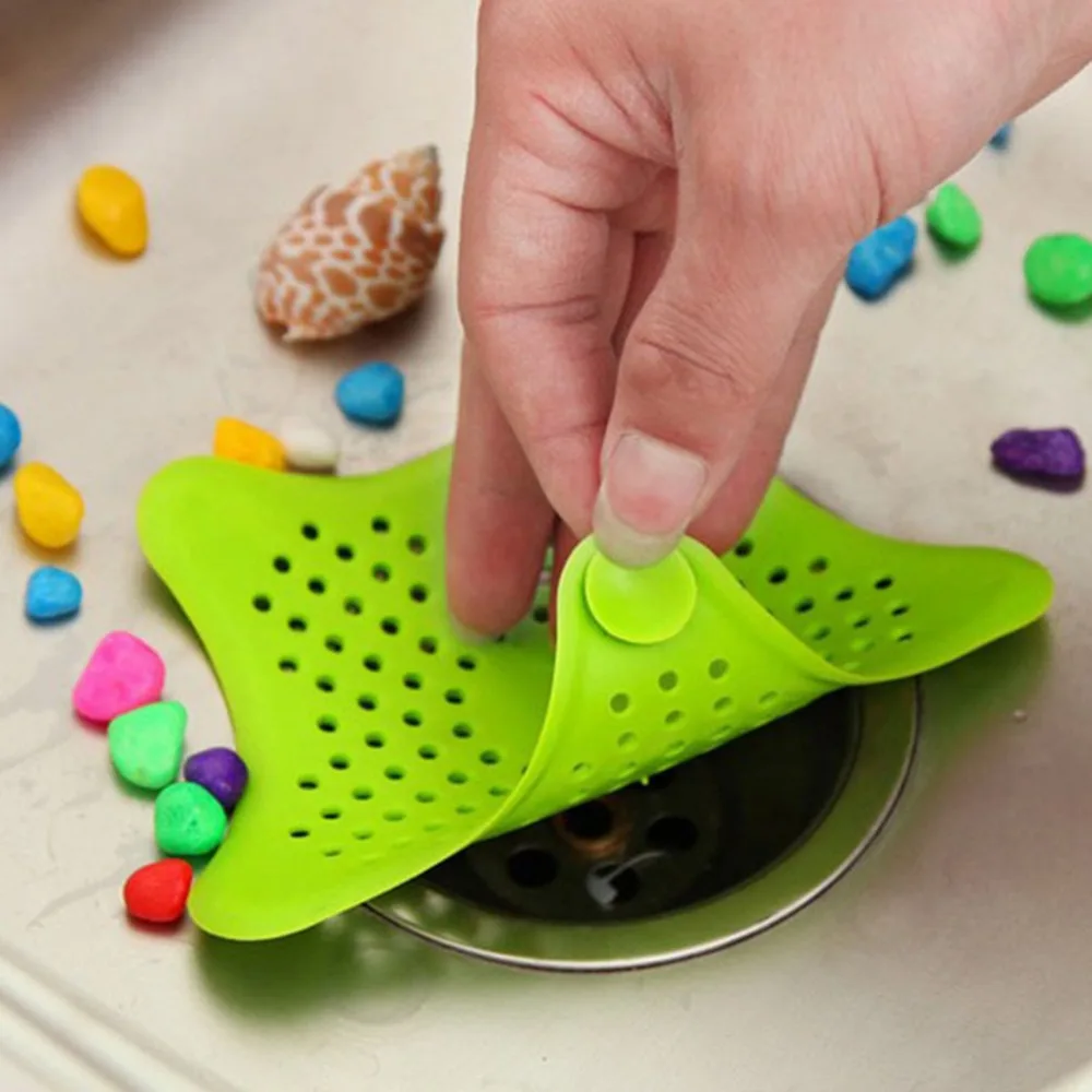 New-Arrival-Kitchen-Gadgets-Accessories-Star-Outfall-Drain-Cover-Basin-Sink-Strainer-Filter-Shower-Hair-Catcher