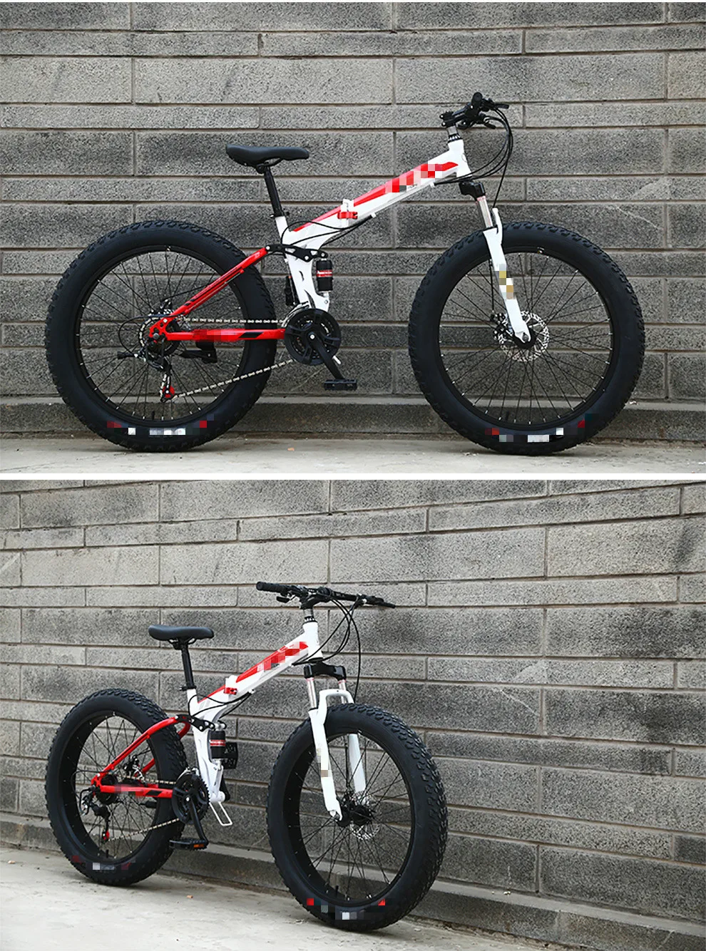 Top Folding Snowmobile Soft Tail Mountain Bike Adult 4.0 Wide Tires Oversized Load-bearing Variable Speed Bicycle 9