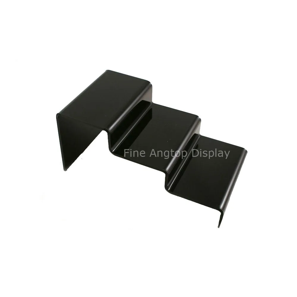 Black light Weight Acrylic Display Riser Jewelry Stand Pop Finger Display 3 Steps For Decoration Bracelet Earring Organizer 150x150x20mm high quality blank block acrylic solid bricks perspex plaque acrylic jewelry decoration display birthday gift