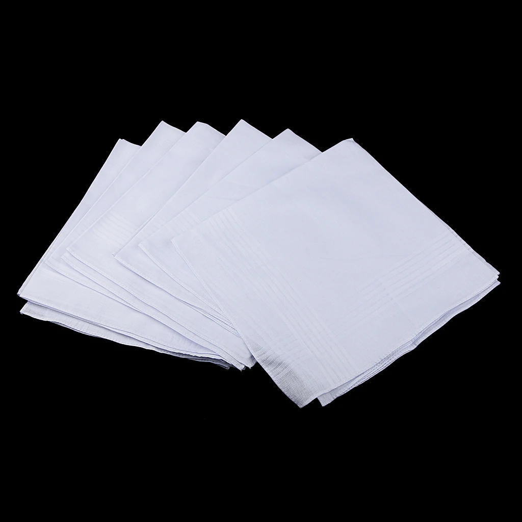  Pack of 12 Cotton Handkerchiefs Pocket Handkerchiefs Men Women Business Hanky Elegant Square Handke