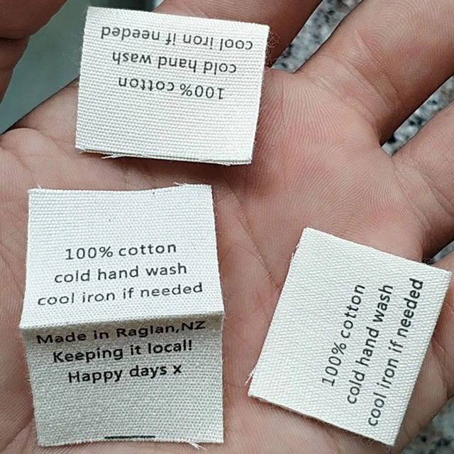 Clothes Labels 1000pcs , 2.5 * 6.7 cm Custom loop fold Washing Tags natural  cotton cloth label - AliExpress