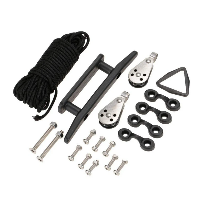30ft Rope 8pcs Short Screws 2 Large Nuts Kayak Accessories Kayak Canoe Anchor Trolley Kit System