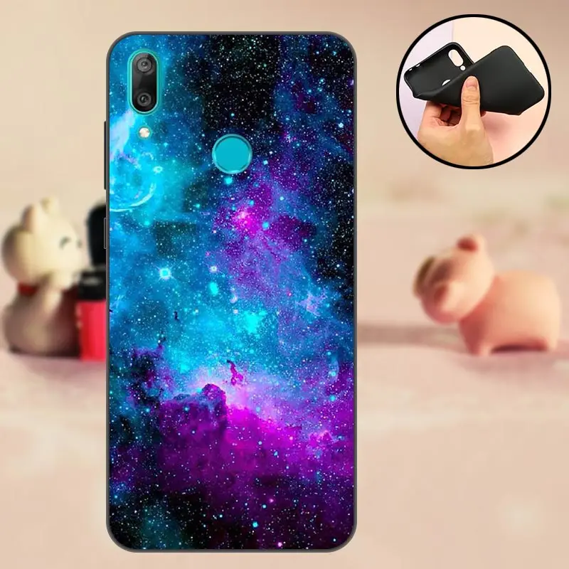 Силиконовый чехол для Huawei Y7 2019 Prime телефона черный мягкий матовый Y 7 из ТПУ 6 26