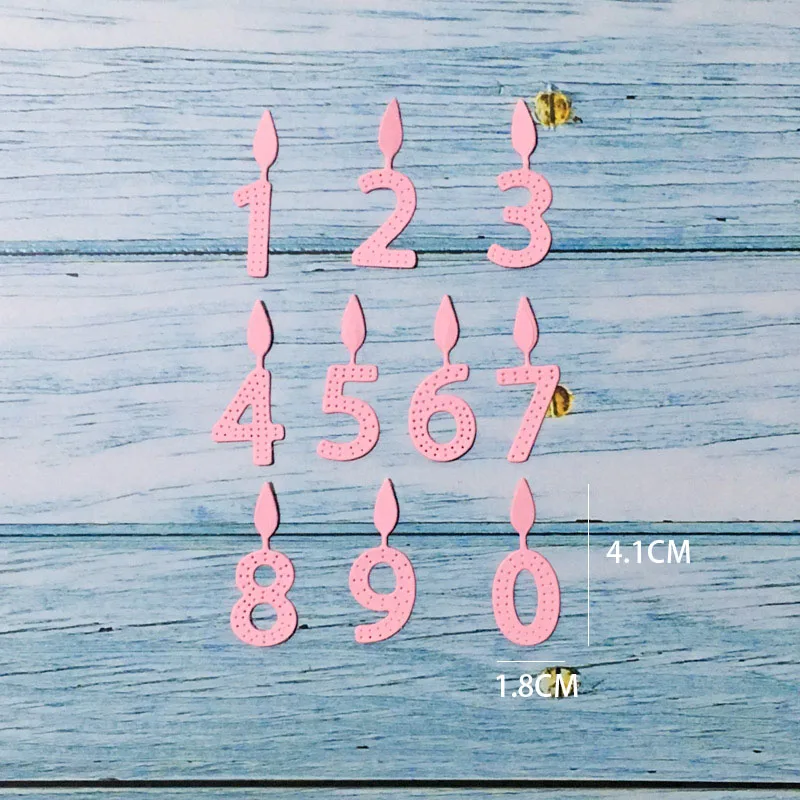 Universal Die Cut Tool Thin Metal Emboss Birthday Candle Anniversary numbers 0-9
