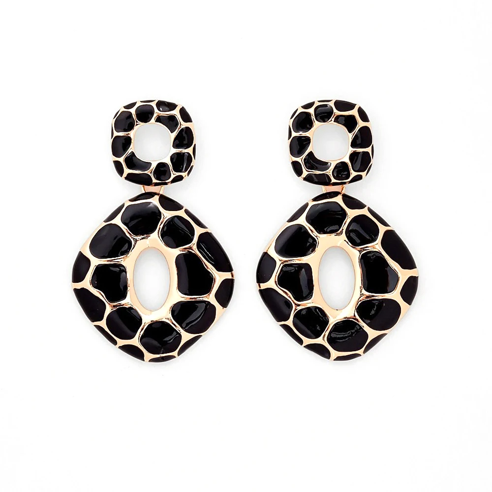 

ZA Fashion Geometric Square Metal Drop Dangle Earrings Trendy Punk Statement Crack Earrings For Women Charm Brincos Gifts