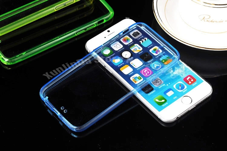 Claro de Tpu para Iphone 2 em 1 4.7 de Polegada de Telefone Tpu + Capa Lote Fino Colorido Transparente Case 6 Voltar Dura pc Via Dhl 100 Pçs - 14 Colorido Transparente Caso Claro de TPU Para