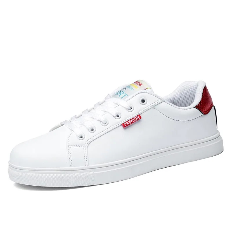 Classic Men's Skateboarding Shoes Lace Up Sport White Shoes Outdoor