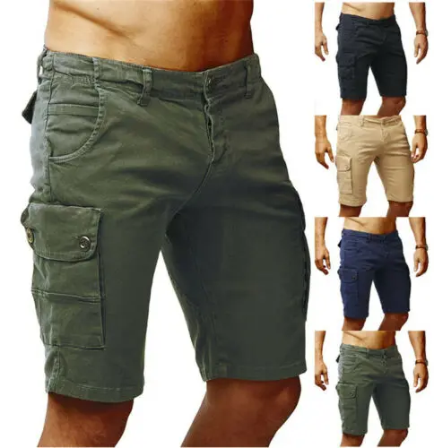 

2019 New Mens Chino Shorts Cargo Combat Cotton Casual Summer Half Shorts Stretch Slim Short Solid Outdoor Bottoms M-2XL