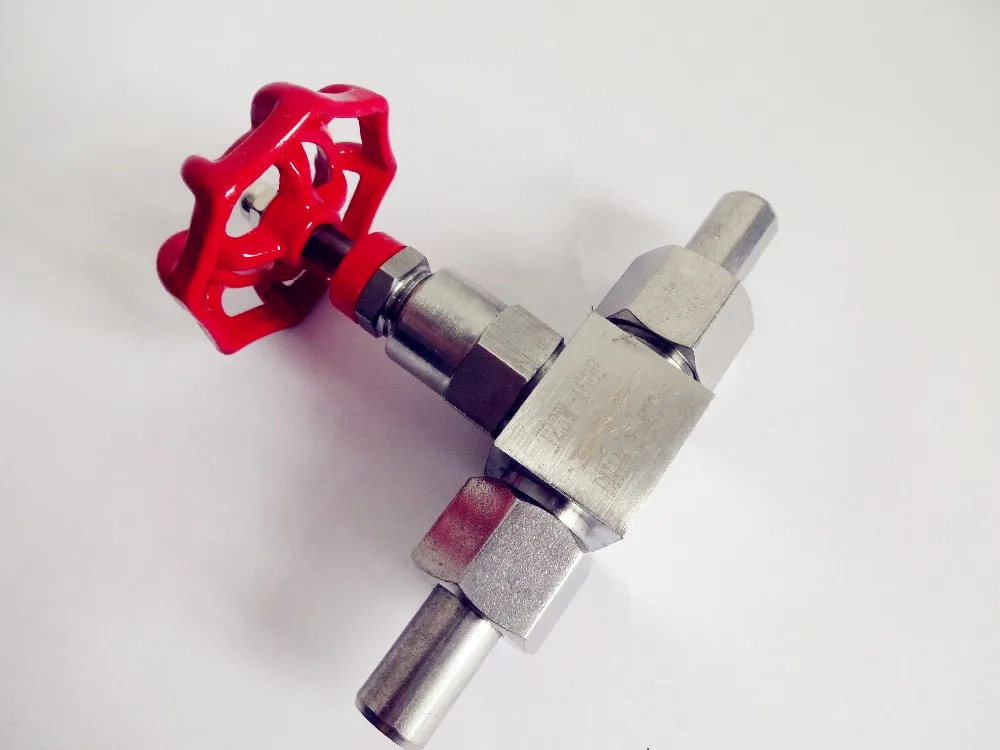 Бесплатная доставка 3/8 &quot(DN10) игольчатый клапан. Нержавеющая сталь 304. Красный.