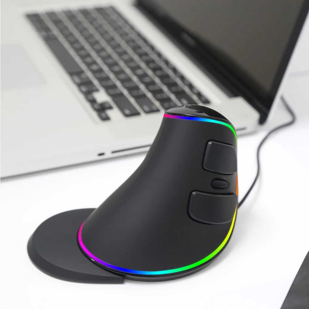 Delux M618 PLUS RGB вертикальная мышь игровая Проводная эргономичная мышь беспроводная 6 кнопок 4000 dpi оптическая правая рука для ПК ноутбука