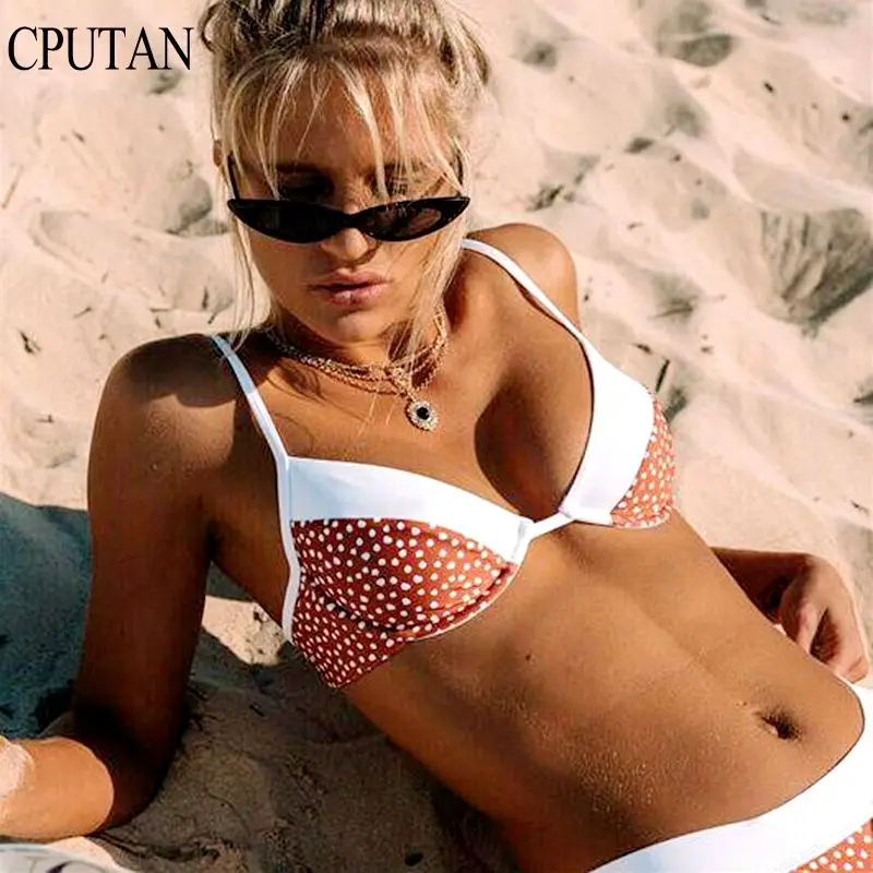 

New Sexy Bikini Set 2019 High Waist Swimwear Women Swimsuit Push Up Dot Printed Biquini Bathing Suit Brazilian Bikini Beach Wear