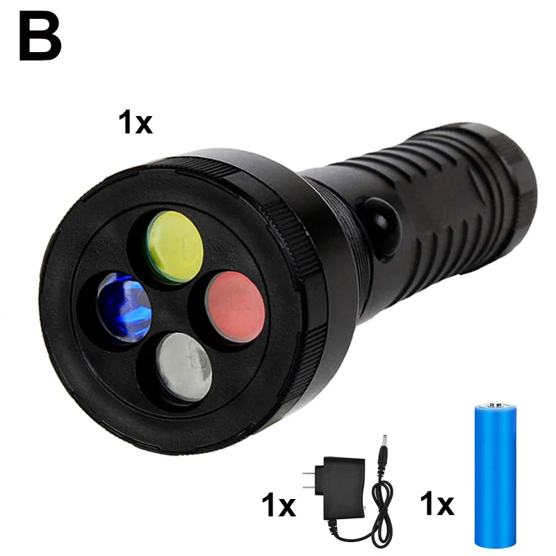 EZK20 дропшиппинг светодиодный светильник вспышка 4 светильник аварийный железнодорожный сигнал Рабочая лампа 3 режима фонарь для охоты - Испускаемый цвет: 1 Battery 1 Charger