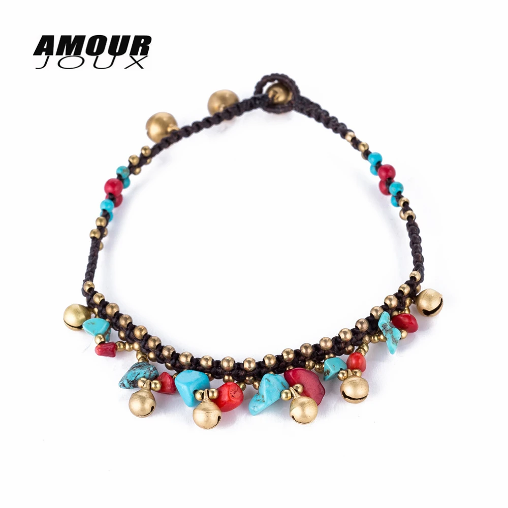 2018 Bohemian Ankle Bracelet For Women Hand-Woven Wax Rope Chain Anklets Vintage Anklet Foot On The Leg | Украшения и аксессуары