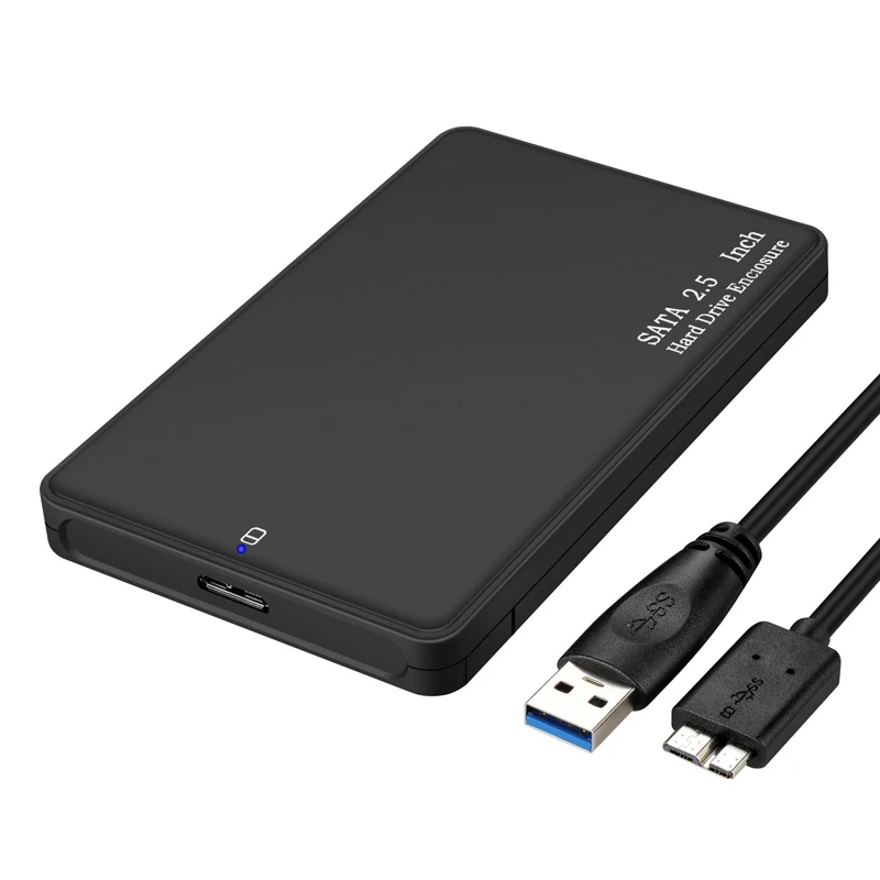 

2.5" SATA to USB 3.0 HDD Case Enclosure with Cable USB SATA Adapter HDD Box Case for Hard Disk Drive Up to 2TB SSD Supports UASP