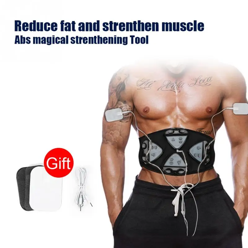 

Smart EMS Abs Stimulator Muscle Strengthen Pad Fitness Body Abdominal Arm Workout Machine 4 Controllers Abs Muscle Training Belt