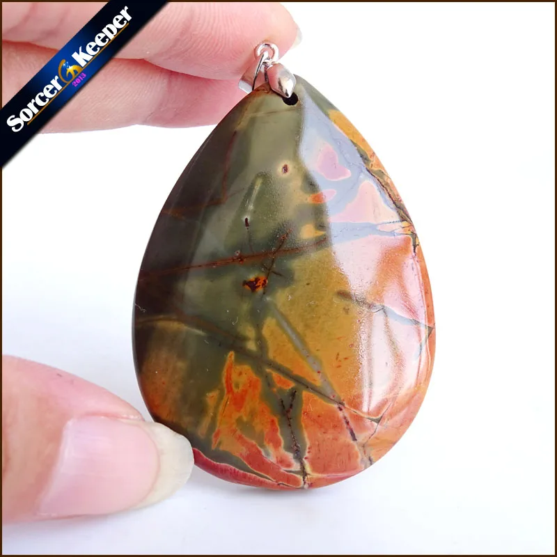 

High Quality Big Natural Picasso Jaspers Stone Beads Pendants Necklaces Wholesale Bijoux Necklace For Women's Jewelry TS193