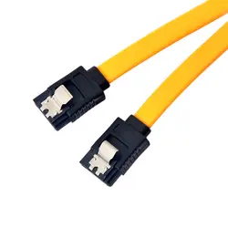 Новый 2 шт. 90 градусов/правый угол SATA III кабель 6,0 Гбит/с закрывающая защелка 50 см желтый