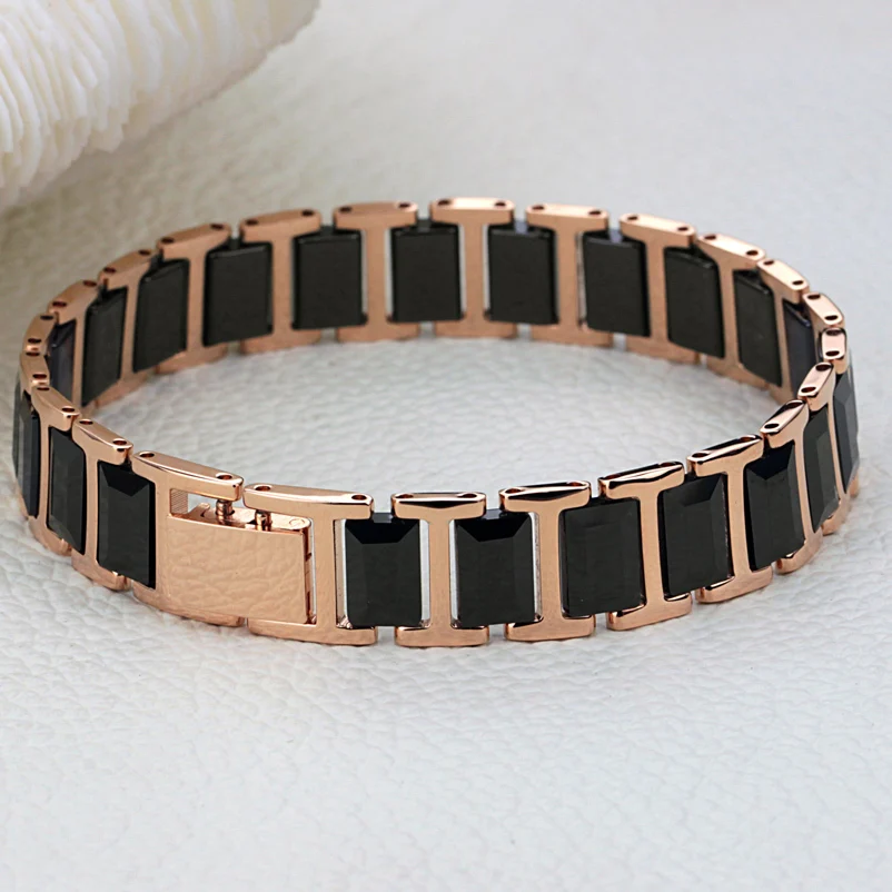 Модные мужские украшения 2013 высокого качества розовое золото черный космический керамический браслет n441 черный