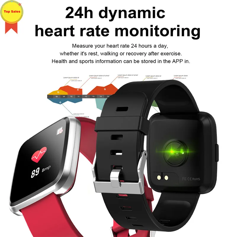 

factory original smart watch Blood Pressure dynamic Heart Rate Monitor watch Sport Band information push Smart watch all touch