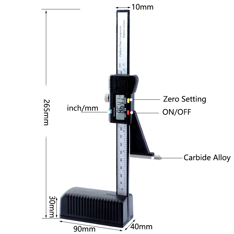 0-150 мм пластиковый цифровой высотомер 0,01 мм магнитное основание дюймов и метрический карбидный сплав маркировочная штангенциркуль