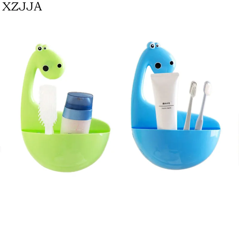 XZJJA الإبداعية عالية الجودة ديناصور المصاص فرشاة الأسنان حامل اكسسوارات الحمام تنظيم مربع أدوات المطبخ تخزين الرف