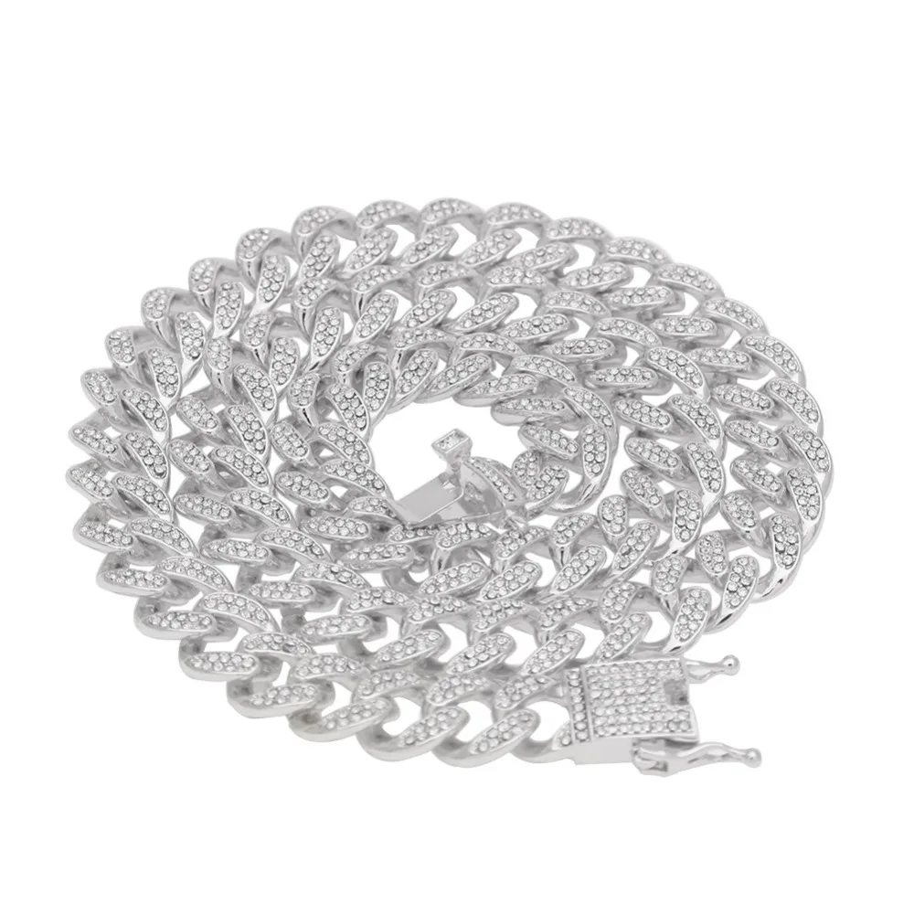 13mm Iced Out Cuban Necklace Chain Hip hop Jewelry Choker Gold Silver Color Rhinestone CZ Clasp for Mens Rapper Necklaces Link - Image 6