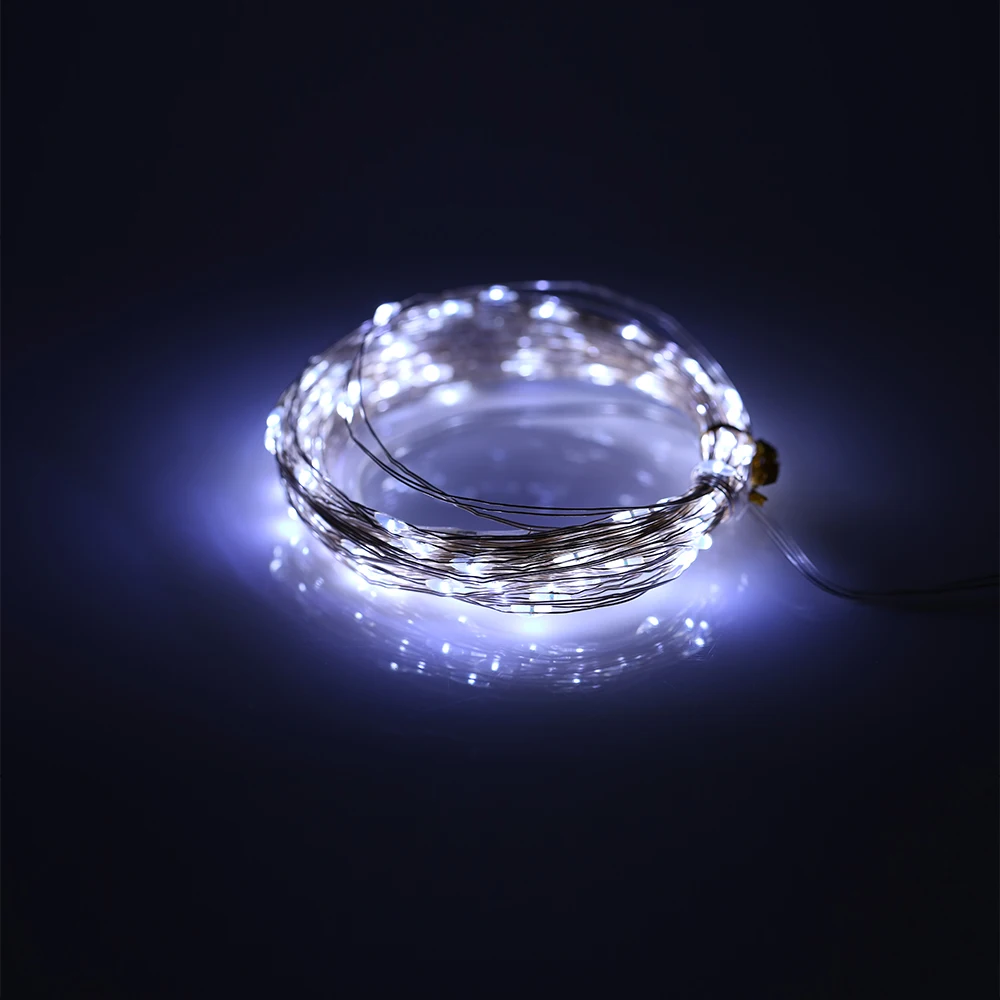 

White 50 LEDs / 100 LEDs / 200 LEDs 8 Function Mode Copper Wire String Light Decorative Lights For Christmas Tree Halloween
