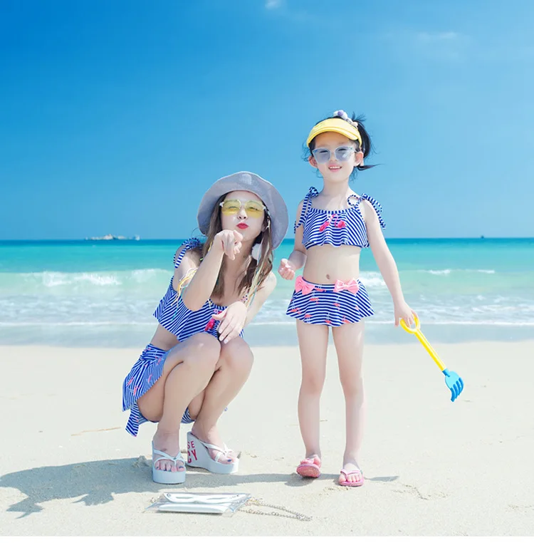 Детский купальный костюм для родителей, мамы и дочки, юбка-бикини, семейный купальник, детский купальник, летний купальный костюм для девочек