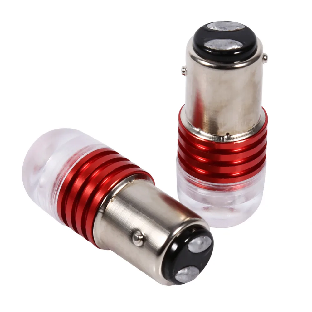 

Motorcycle Signal Lamps 2Pcs Red 1157 2357 Strobe Flashing LED Projector Bulbs For Car Tail Brake Lights motorcycle accessories