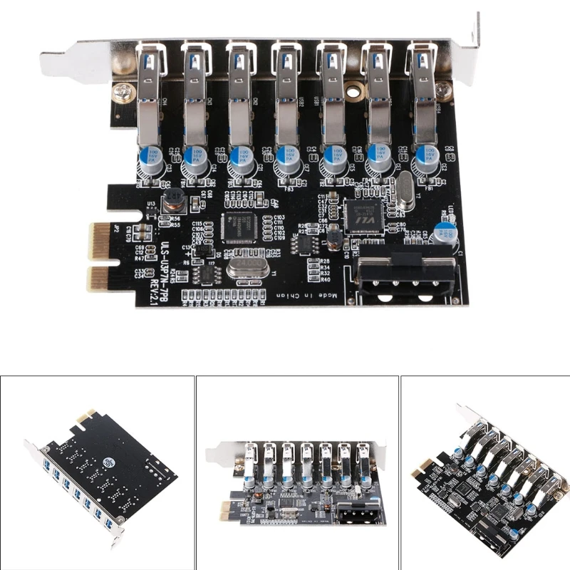 PCI-E USB 3,0 7 портов Super Speed USB 3,0 до 15-контактный разъем питания SATA адаптер PCI Express карты