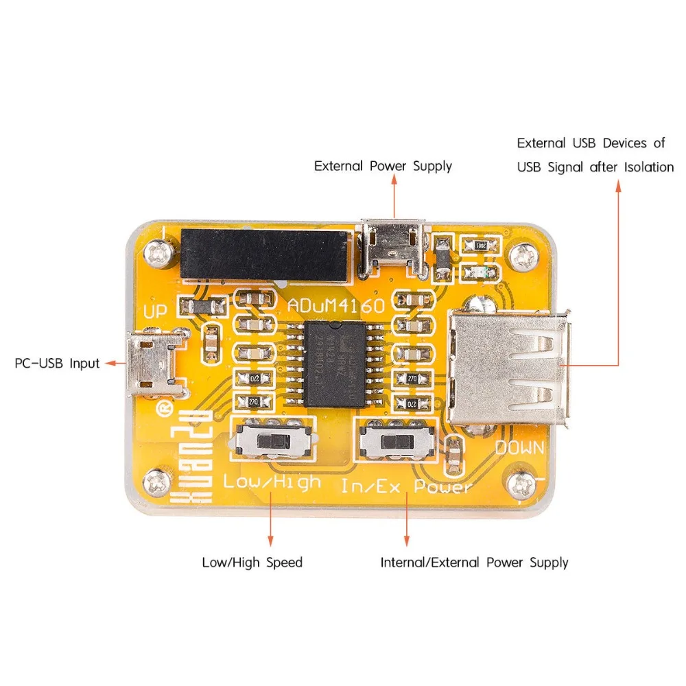 Duk аудио ADuM4160 USB в модуль изолятора шумоподавитель промышленный изолятор защиты
