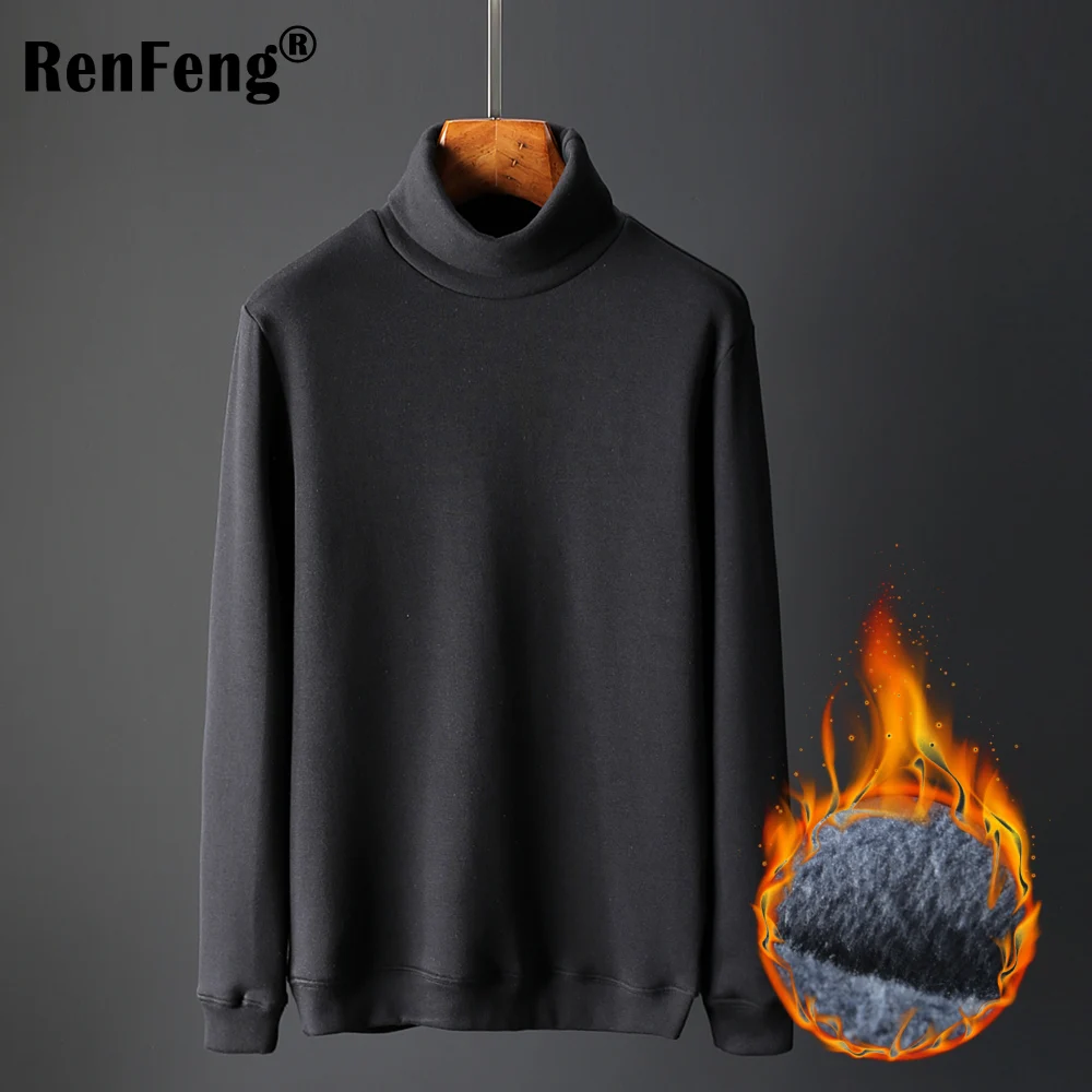 2018 Men's Fashion Winter Men Slim Fit Long Sleeve T shirt Thicken Flannel Thermal Underwear Basic Tops Turtleneck Undershirt Male (4)