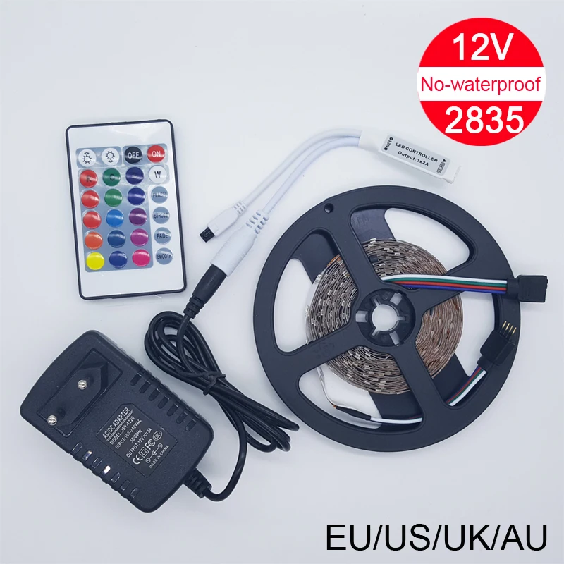 

5 meter 300Leds Non-waterproof RGB Led Strip Light 2835 DC12V 60Leds/M Flexible Lighting Ribbon Tape White/Warm White/Red Strip