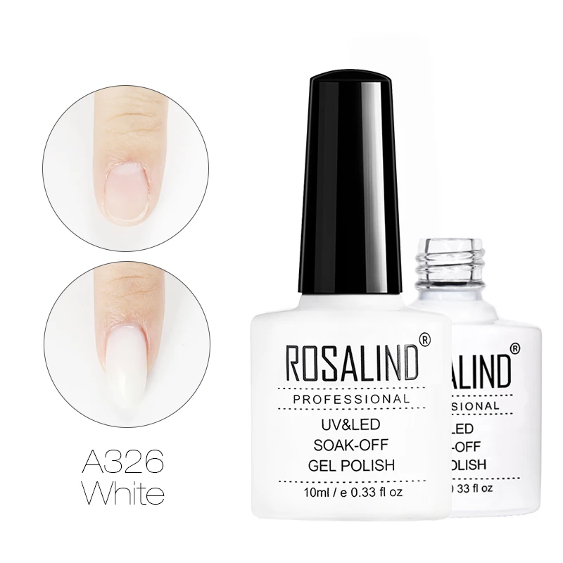 ROSALIND поли набор гель-лаков для ногтей для наращивания ногтей замочить от ногтей дизайн строитель Белый Гель-лак для ногтей маникюр верхнее покрытие - Цвет: A326