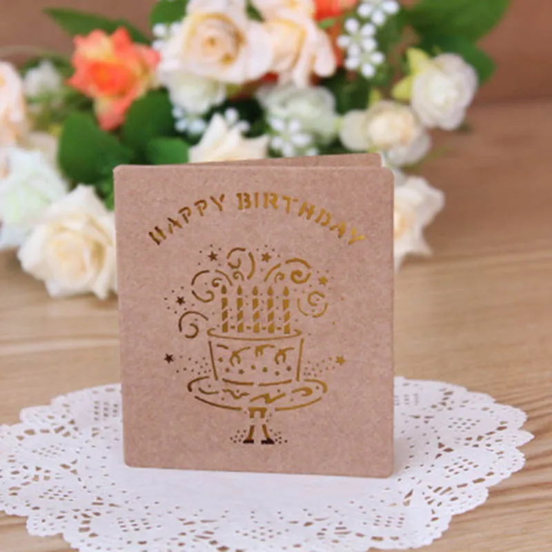 Хорошие складные открытки из крафт-бумаги с наилучшими пожеланиями на день рождения, поздравительные открытки, вечерние открытки