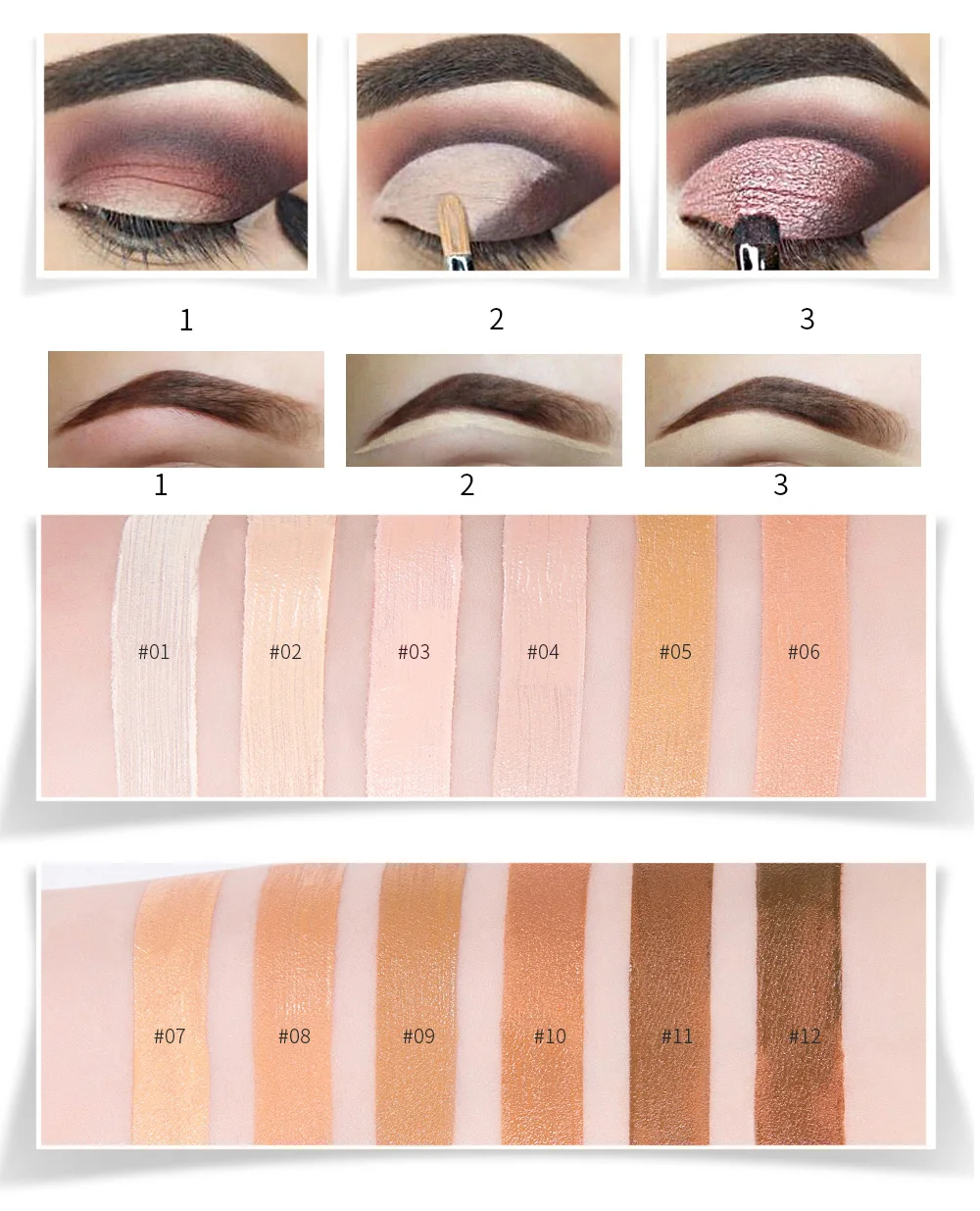 HANDAIYAN 12 Colors High Light Brightening Concealer Pen Long Oil Control Whitening Concealer Liquid Foundation Makeup TSLM1