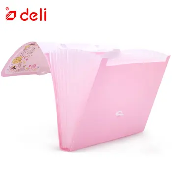 

Deli High capacity Expanding Wallet Cute A4 File Folder Document Bag Organizers Office Supply Portable Expanding File Handbag