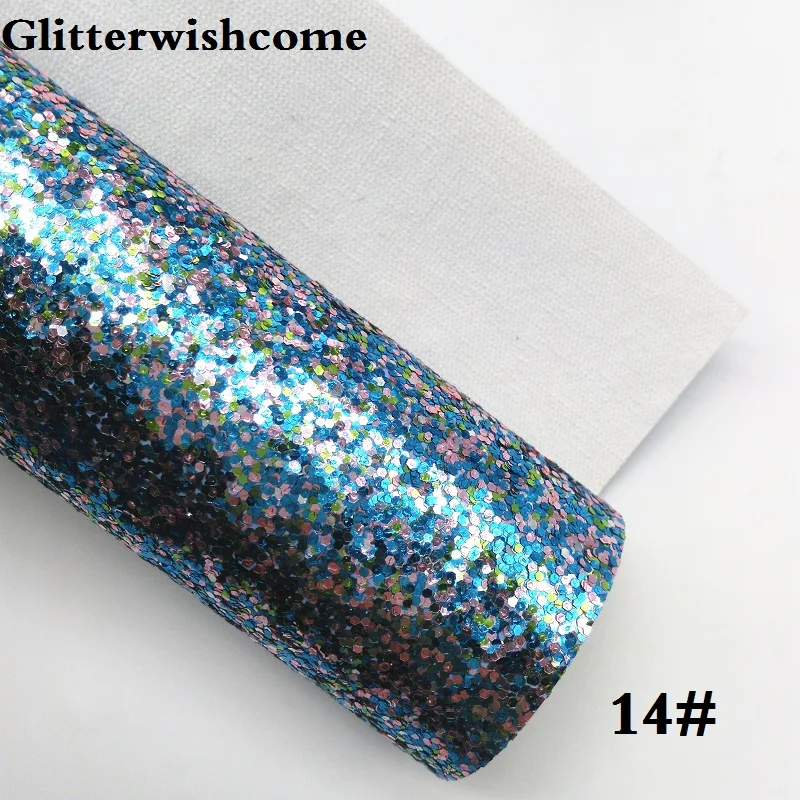 Glitterwishcome 21X29 см A4 размер винил для бантов, смешанный Блеск плоский толстый блеск кожа ткань винил для бантов, GM087A - Цвет: 14