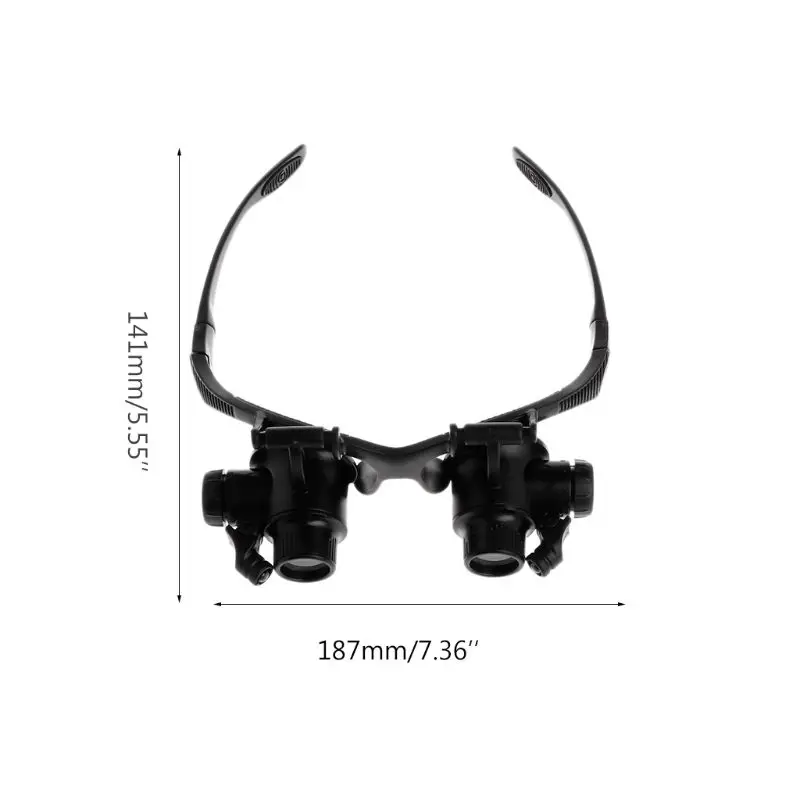 Повязка на голову Ремонт лупа со светодио дный подсветкой двойной глаз ювелирные изделия увеличительное стекло 10X 15X 20X 25X