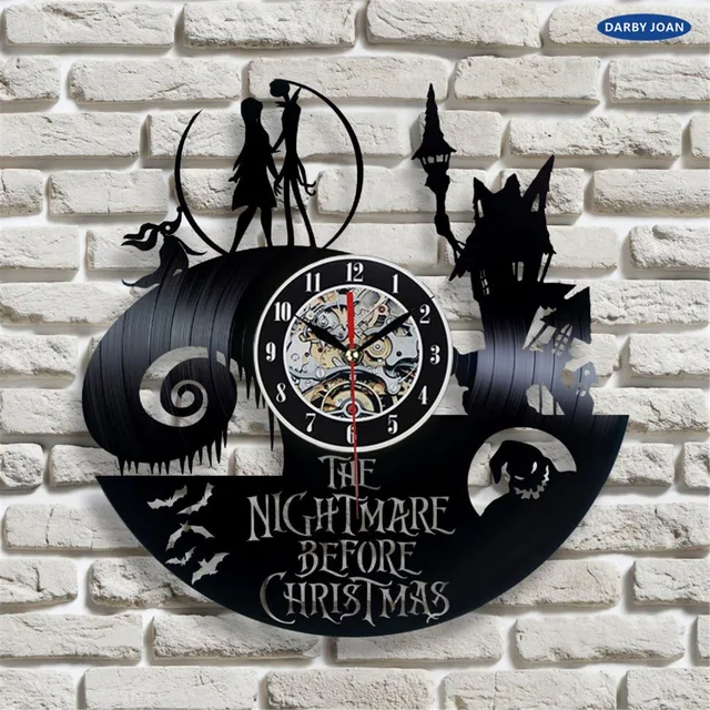 the nightmare before christmas movie love story vinyl record wall clock decorate your home with - Nightmare Before Christmas Clock the nightmare before christmas movie love story vinyl record wall clock decorate your home with - Nightmare Before Christmas Clock