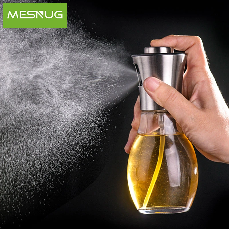 

MESNUG Refillable Portable Cooking Oil Sprayer Bottle Stainless Steel Oil Dispenser Spray Kitchen Tools Accessories With Funnel