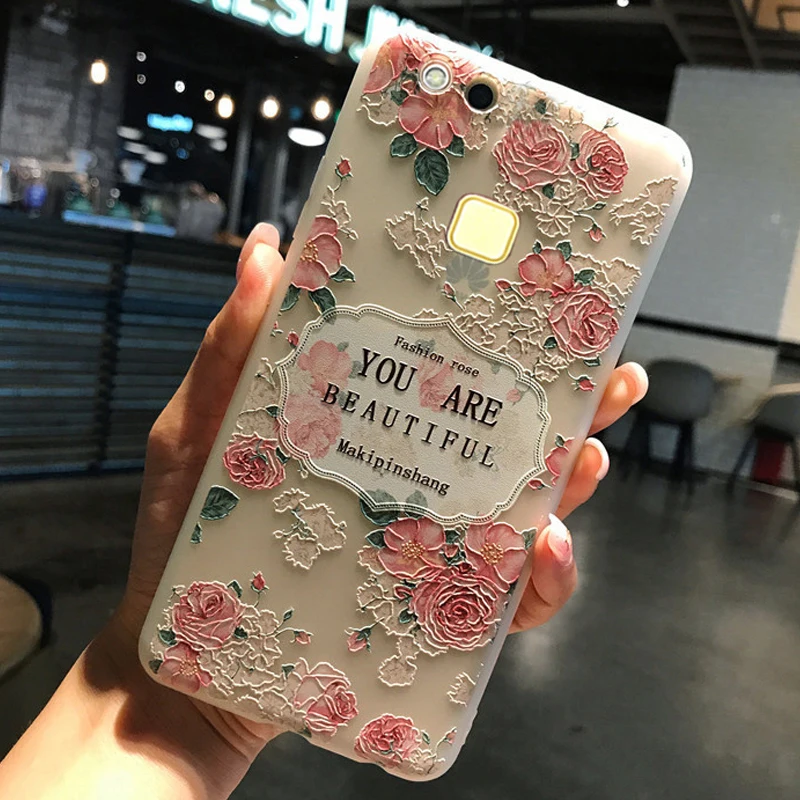 YueTuo матовый чехол для HuaWei p10 lite p10lite = nova 2017 силиконовый роскошный 3d цветок ТПУ
