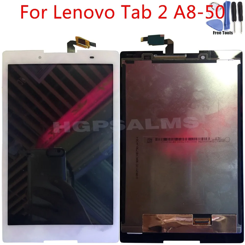 

New LCD Display Touch Screen Assembly Replacement For Lenovo Tab 2 A8-50 A8-50F A8-50LC 8 Inch White Black+Tools