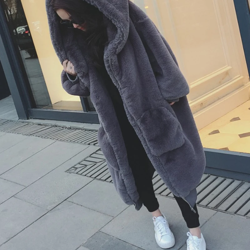 Gray Manteau dark Fausse Dame Oversize Manteaux Hiver Fourrure Soirée Femmes 2018 Black Ljls059 De Femme Chauds gISqwnZ