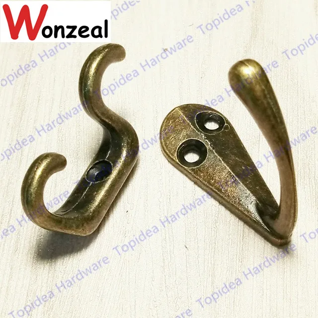 

10pcs Antique brass Hooks/Wall hooks/door hook/wall hanger for clothes/keys