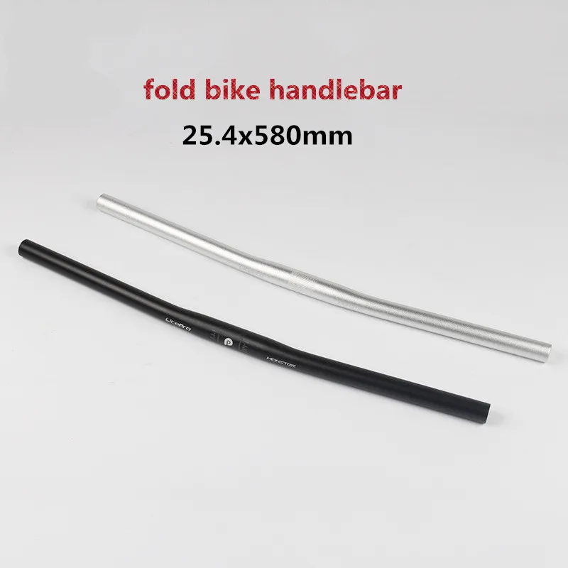 

Universal folding bicycle horizontal handlebar 25.4x580mm for brompton bike BMX one-shaped handlebar black silver bar