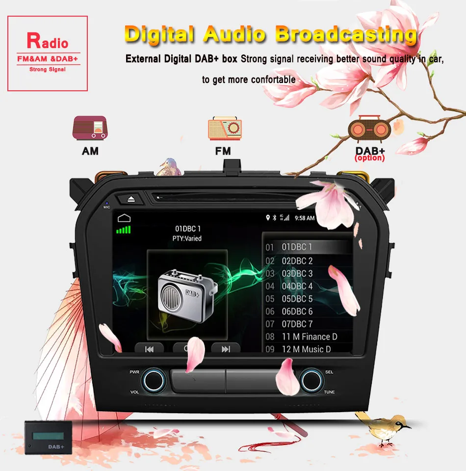 Discount For Suzuki Vitara 2015+ autoradio music video audio a/v entertainment system 8core android 9.0 CarPlay usb dvr rds cam sd aux bt 5