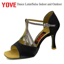 YOVE стиль w145-24 танцевальная обувь Бачата/Сальса крытый и открытый Женская танцевальная обувь